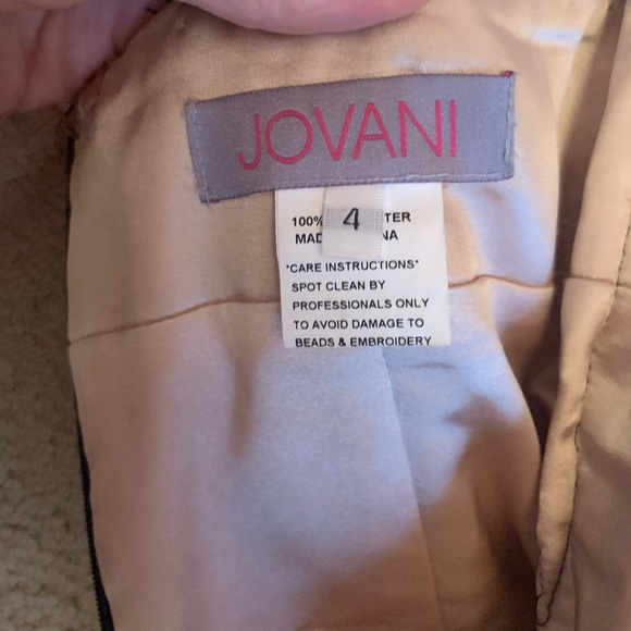 Jovani Evening Dress Prom Black and Tan 4 - Picture 3 of 5